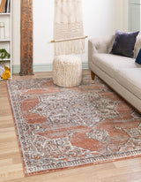 Nyla Collection Smile Area Rug - 10' x 14' Salmon Pink & Black