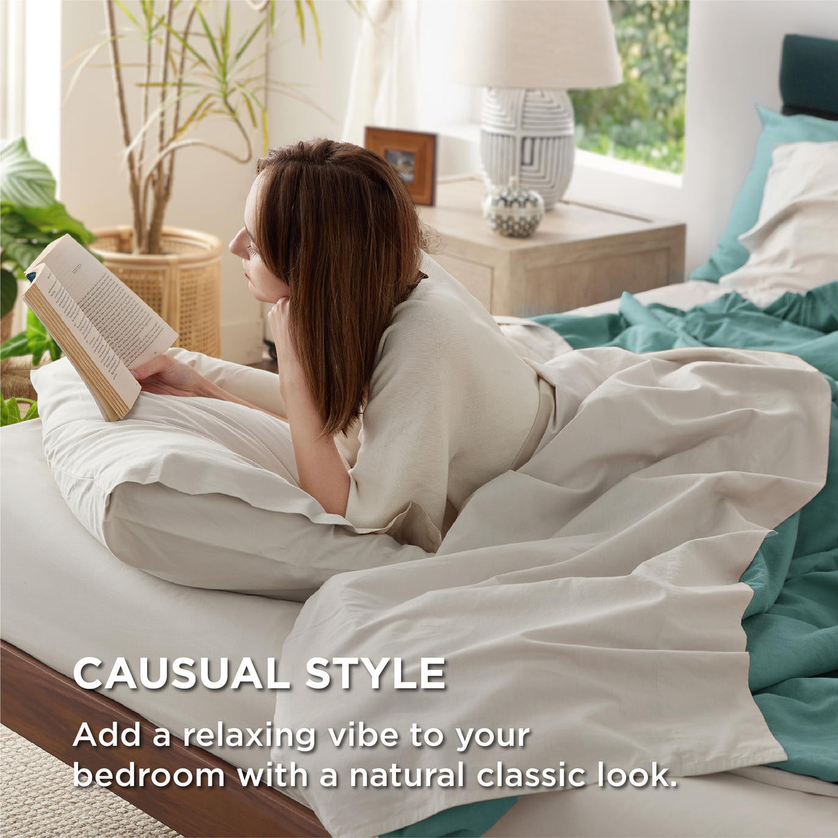 100% Cotton Sheets Queen Size - Soft Percale Sheets