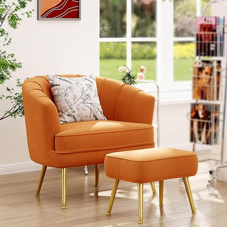 Velvet Accent Chair, Upholstered Modern Single Sofa Side Chair