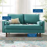 Valour Performance Velvet Loveseat, Teal Valour Performance Velvet Loveseat