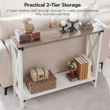 Farmhouse Console Table, Narrow Entryway Table, Sofa Table with 2 Open Shelves, for Hallway