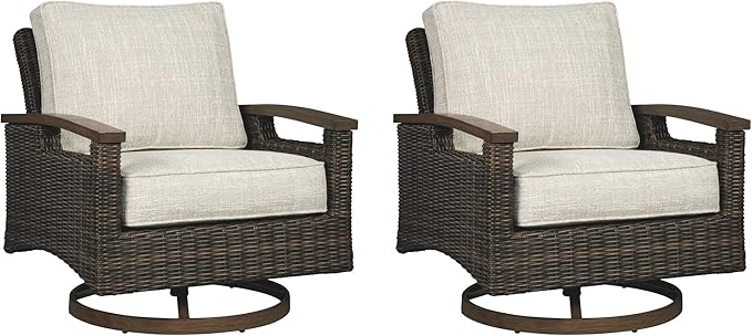 Paradise Trail Outdoor Patio Sofa with Cushion and 2 Pillows, Brown & Beige
