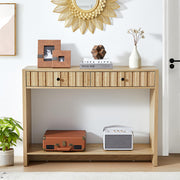 Entryway Console Table with Fluted Drawers - 43" Mid Century Sofa Table