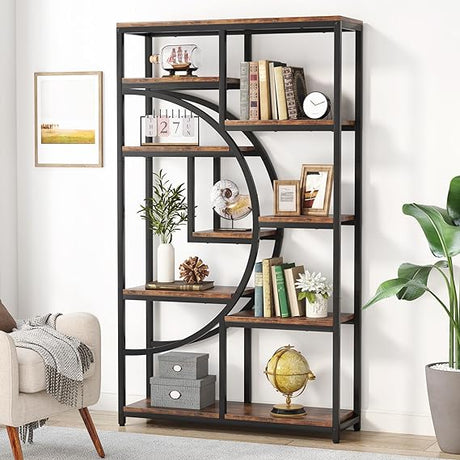 Bookshelf Industrial 5 Tier Etagere Bookcas