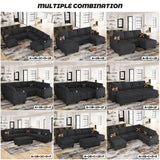 Belffin Modular Sectional Sofa Couch with Storage U Shape Convertible Corner Couches for Living Room Dark Grey Couch