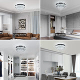 19.7" Crystal Chandeliers Crystal Ceiling Light Fixtures LED Flush Mount Light Modern