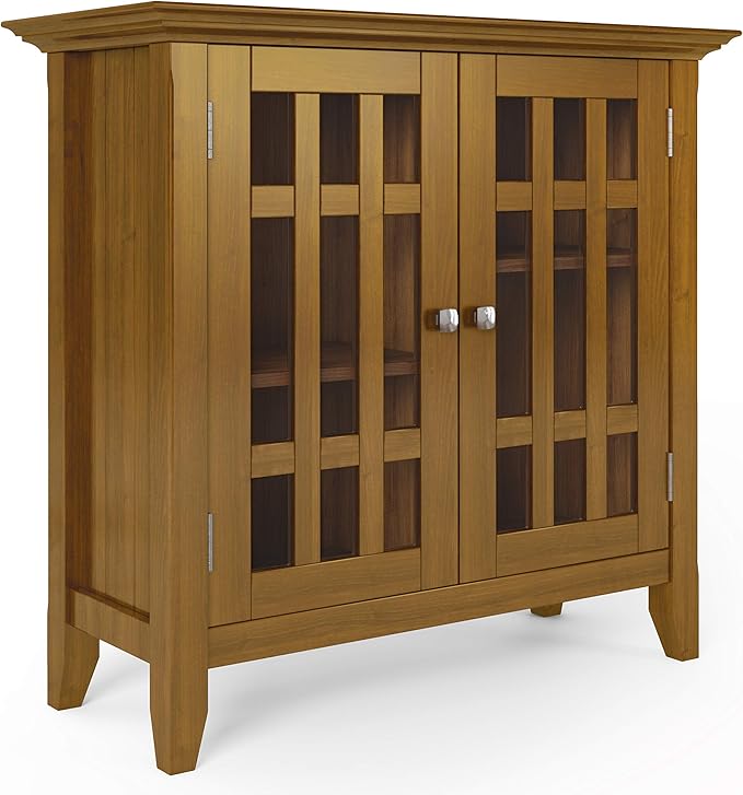 Bedford SOLID WOOD 32 inch Wide Rustic Low Storage Media Cabinet in Dark