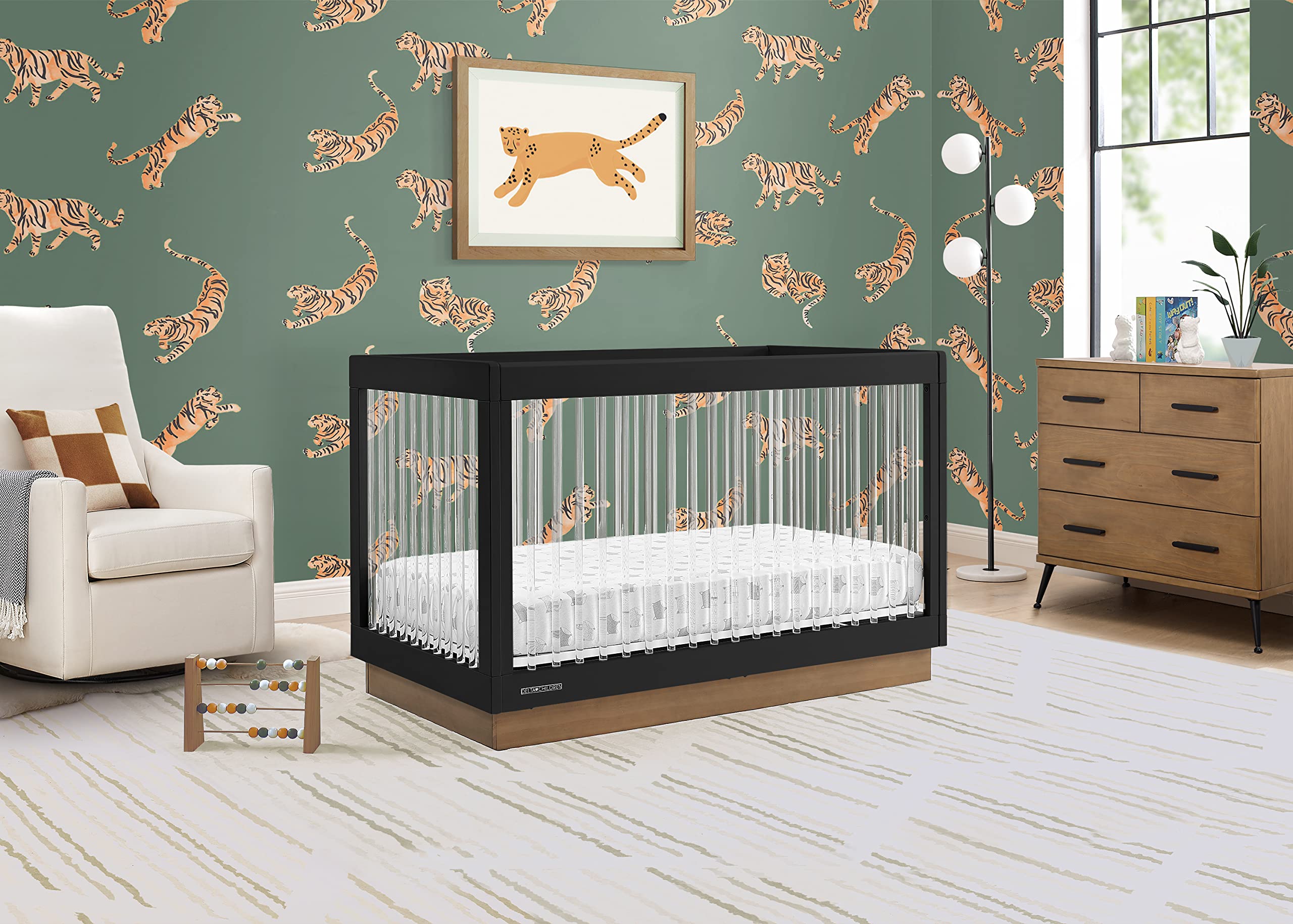 James Acrylic 4-in-1 Convertible Crib - Greenguard Gold Certified,