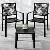 Best Choice Products 3-Piece Outdoor Bistro Set, Stackable Modern Steel Furniture
