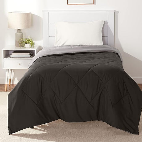 Warm and Cozy Reversible Lightweight Microfiber Comforter Blanket, Twin/Twin XL