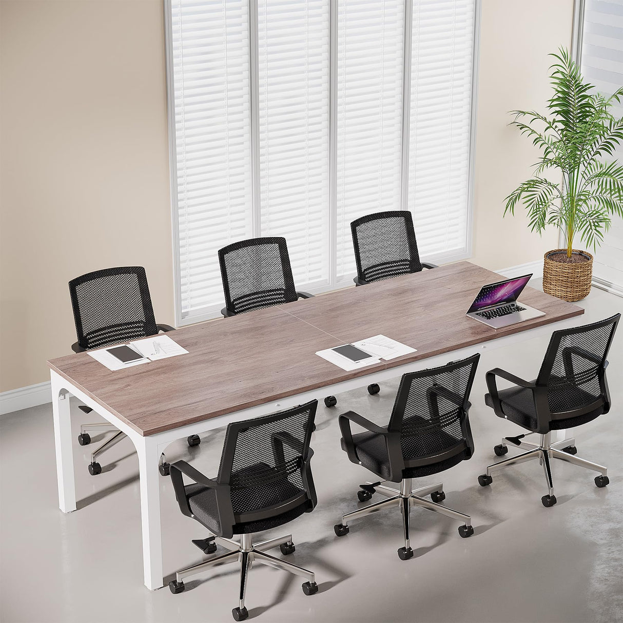 6.5 FT Conference Room Table, 78.74" W x 27.56" D Large Office Conference Table