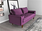 Womble Modern Velvet Upholstered Living Room Diamond Tufted Chesterfield Sofa