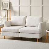 Loveseat Sofa 56", Small Couches for Small Spaces, Mid Century Love Seat Couches for Living Room, Upholstered 2-Seater Small Couch for Bedroom, Apartment, Beige