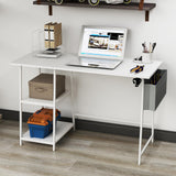 Home Office Desk, 45 inch White Computer Desk, Bureau de Travail, Study Gaming Desk