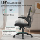 Office Chair with Adjustable Arms, Ergonomic Desk Chair Pu Leather Computer Chair