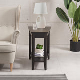 Laurent Recliner Wedge Table with Shelf, Black,