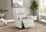 Coaster Home Furnishings Kelsey Upholstered English Arm Recliner Chair Ivory