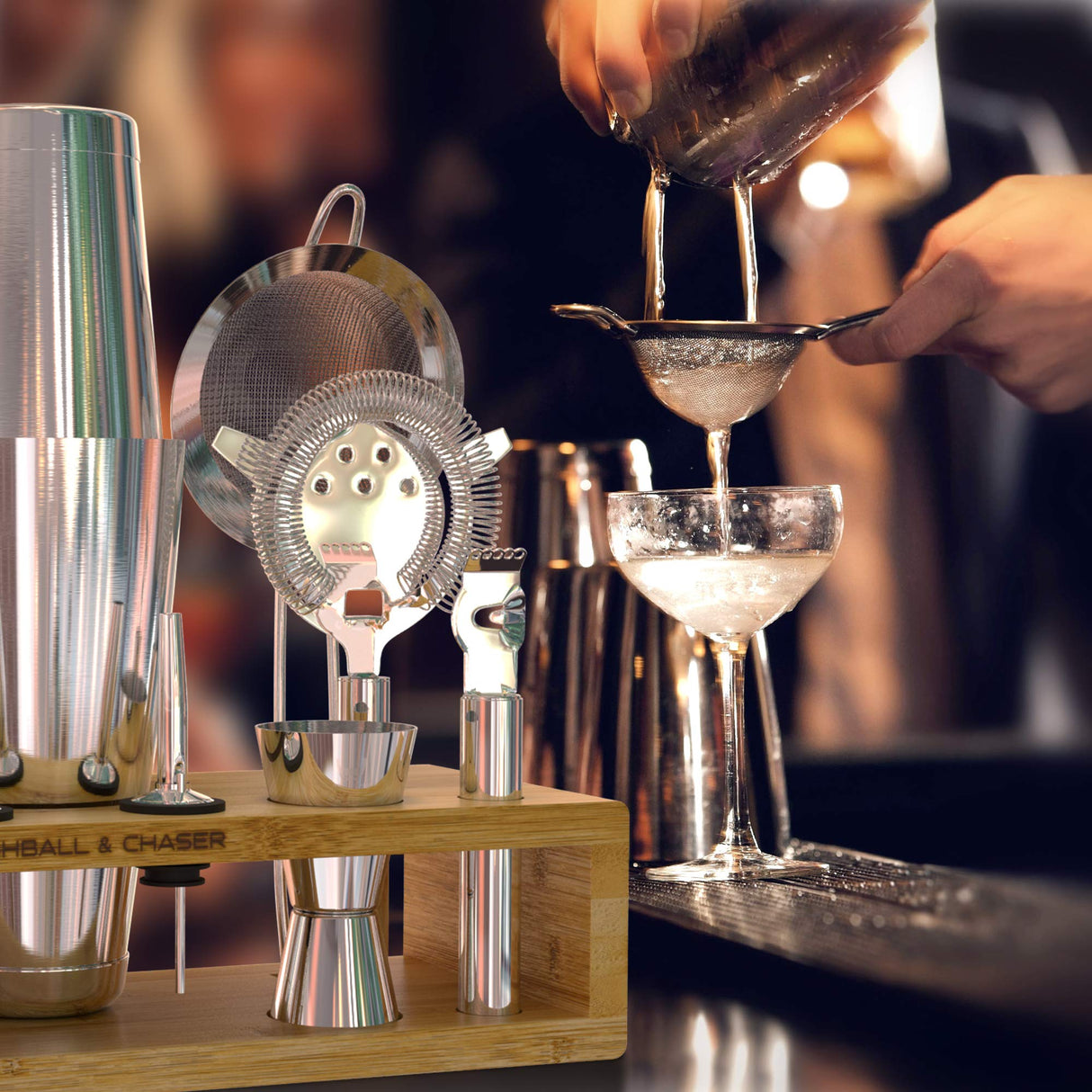 13-Piece Boston Cocktail Shaker Set Stainless Steel Mixology Bartender Kit