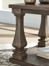 Modern Country Rectangular End Table, Weathered Brown