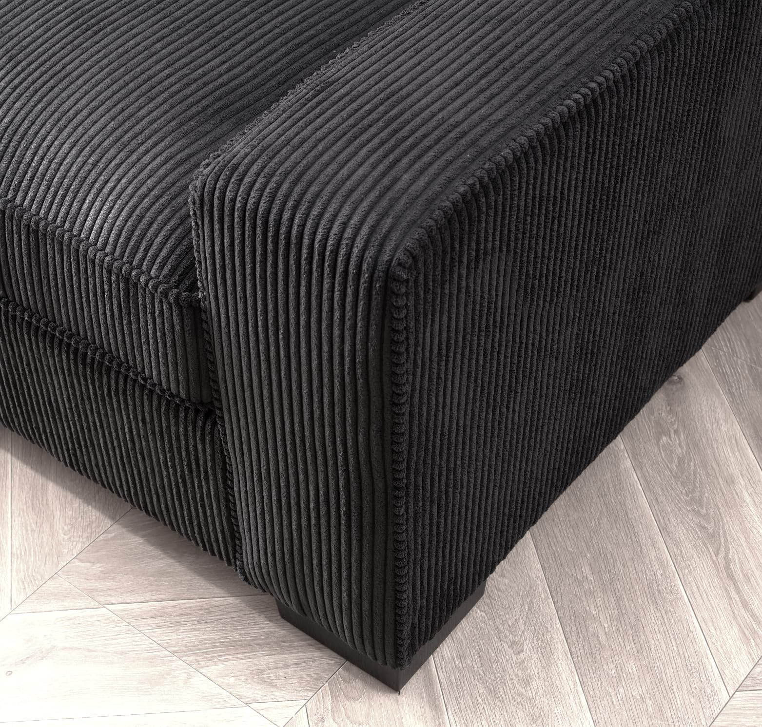 Luxe Living Room Sofa with Soft Corduroy Upholstery, Streamlined Design