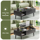 Modern Lift Top Coffee Table Wooden Furniture with Storage Shelf and Hidden Compartment