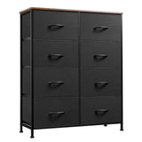 Fabric Dresser for Bedroom with Open Shelves, Tall Dresser with 8 Drawers,