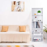 5-Tier Bookcase, Freestanding Wood Open Bookshelf Storage Rack for CDs Movies Books