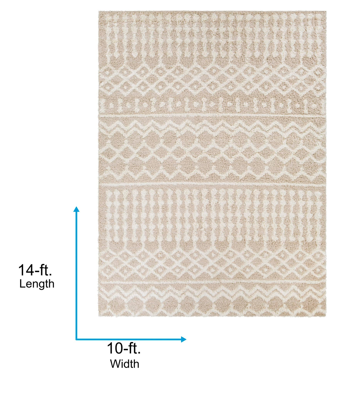 Livabliss Hapsburg Moroccan Shag Area Rug,10' x 14',Beige