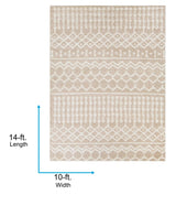 Livabliss Hapsburg Moroccan Shag Area Rug,10' x 14',Beige