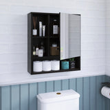 Bathroom Mirror Cabinet Wall Mounted, Bamboo Space Saver Medicine Cabinet,