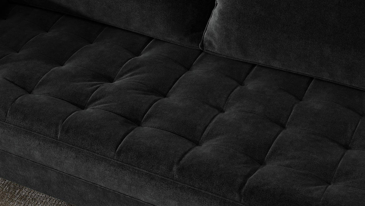 Womble Velvet Upholstered Living Room Diamond Tufted Chesterfield with Gleaming