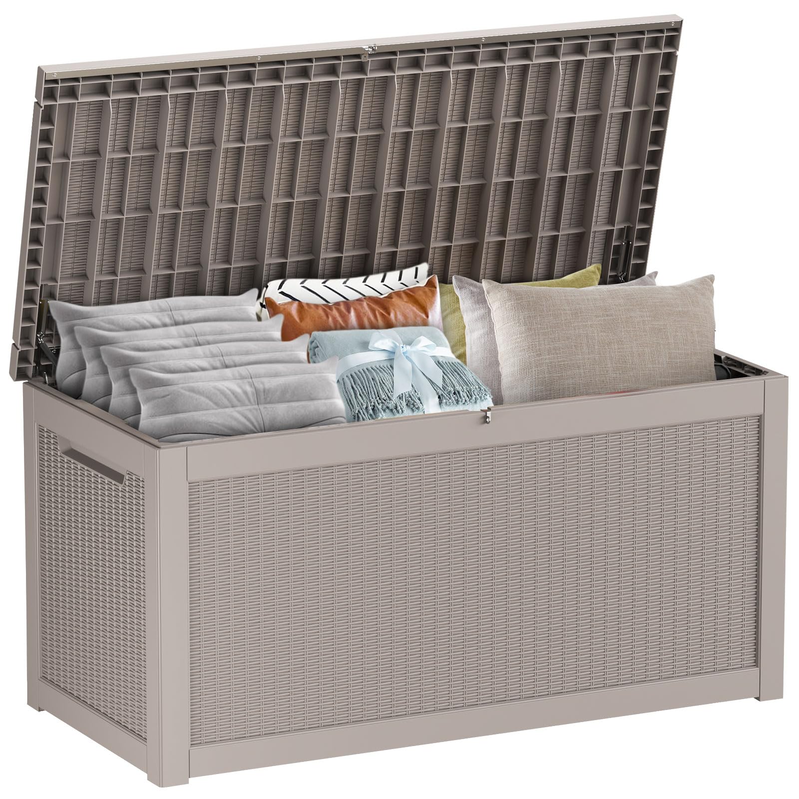 260 Gallon Outdoor Storage Box - Deck Box Waterproof Patio Furniture