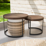 Sunset Dune Collection Round Modern Nesting Coffee Tables