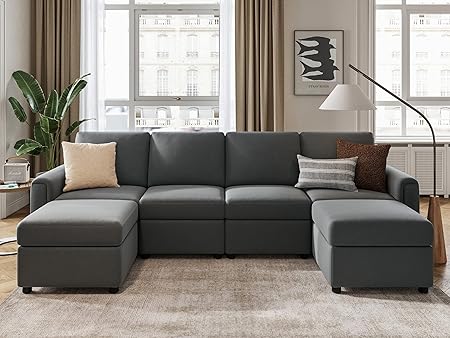 Modular Sectional Sofa, Convertible U Shaped Sofa Couch with Storage