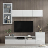 93 Inch TV Stand, High Gloss Television Stands with Ample Storage Space