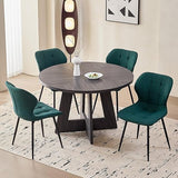 Modern Upholstered Dining Chairs Set of 4 - Water Resistant Fabric with Metal Legs
