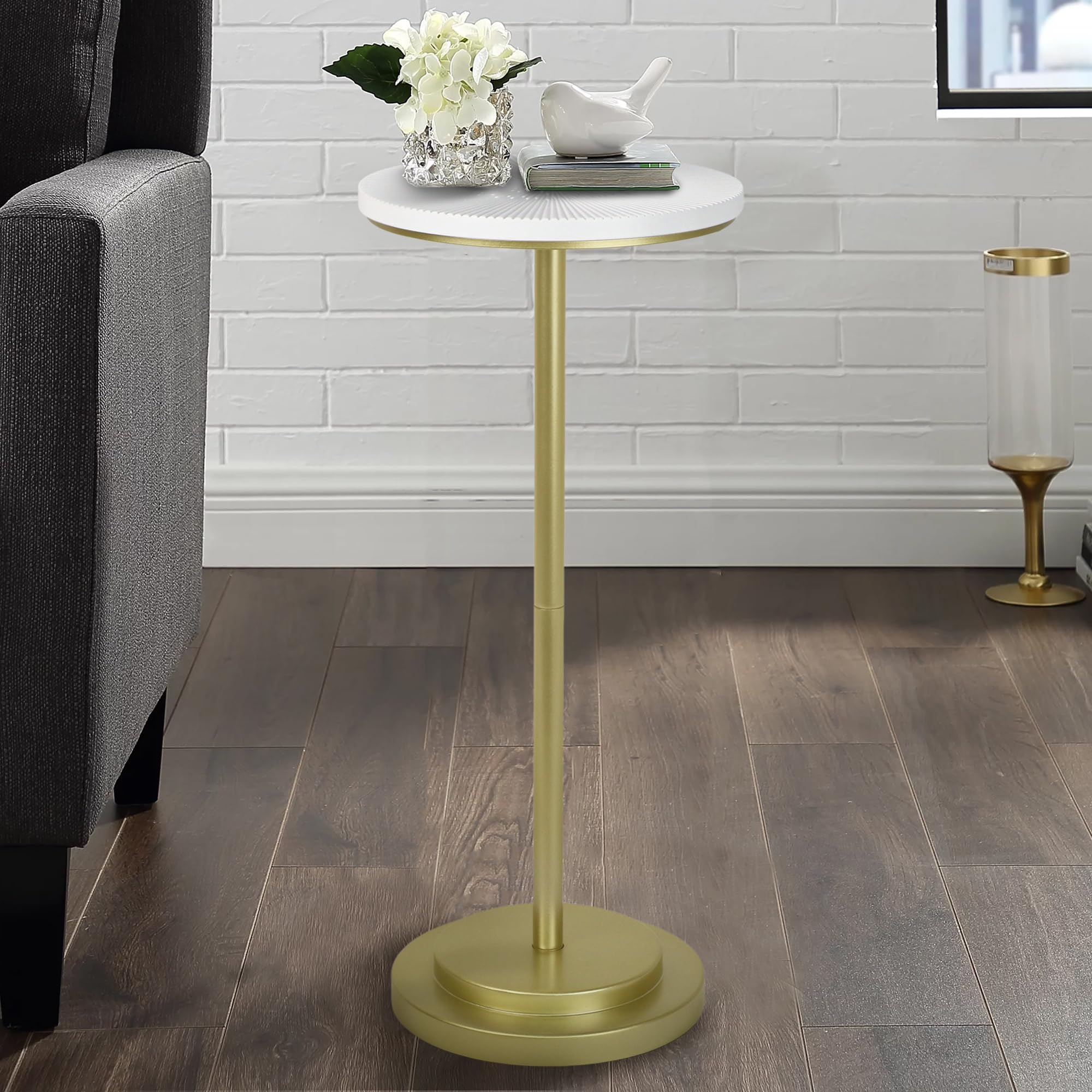 Drink Table, Carved Table Top Martini Table, Small Side Table
