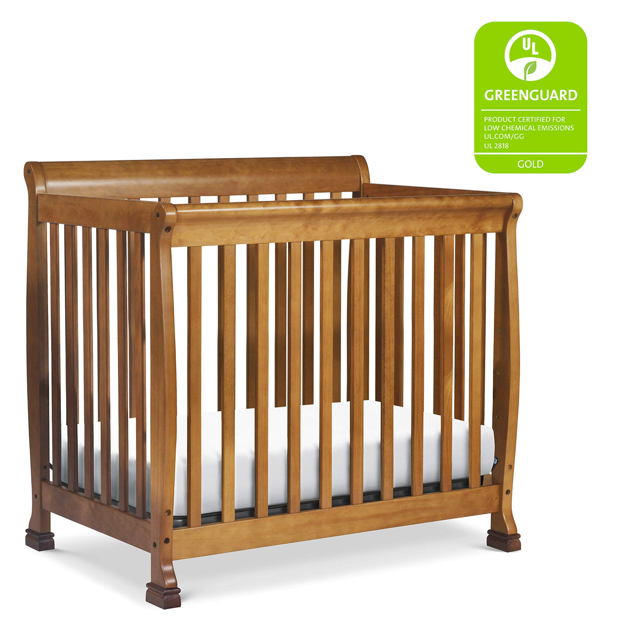 4-in-1 Convertible Mini Crib in Chestnut | Greenguard