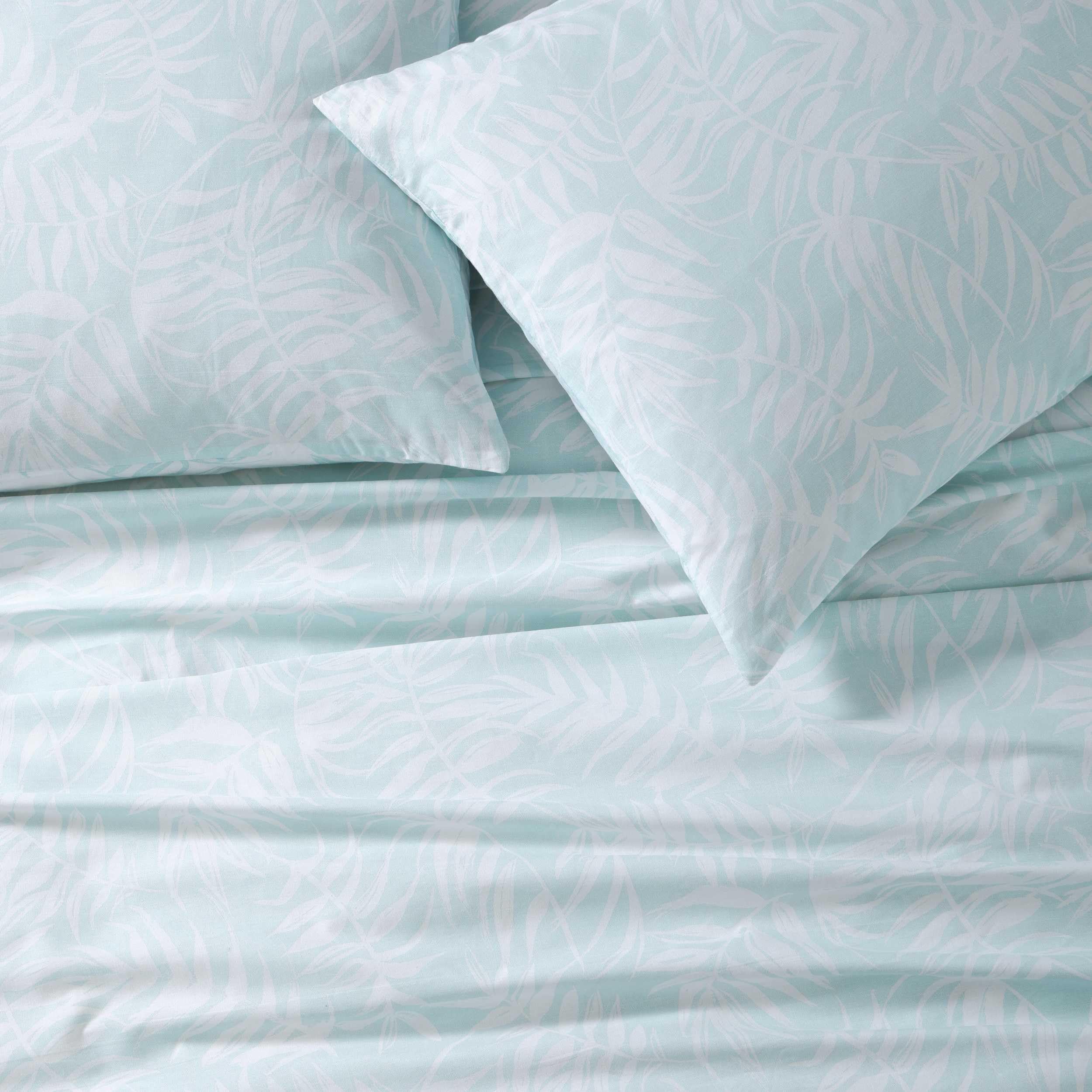 King Comforter Set - Art of Palms Blue with Matching Shams