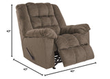 Drakestone Tufted Manual Rocker Recliner with Lumber Heat and Massage, Light Brown