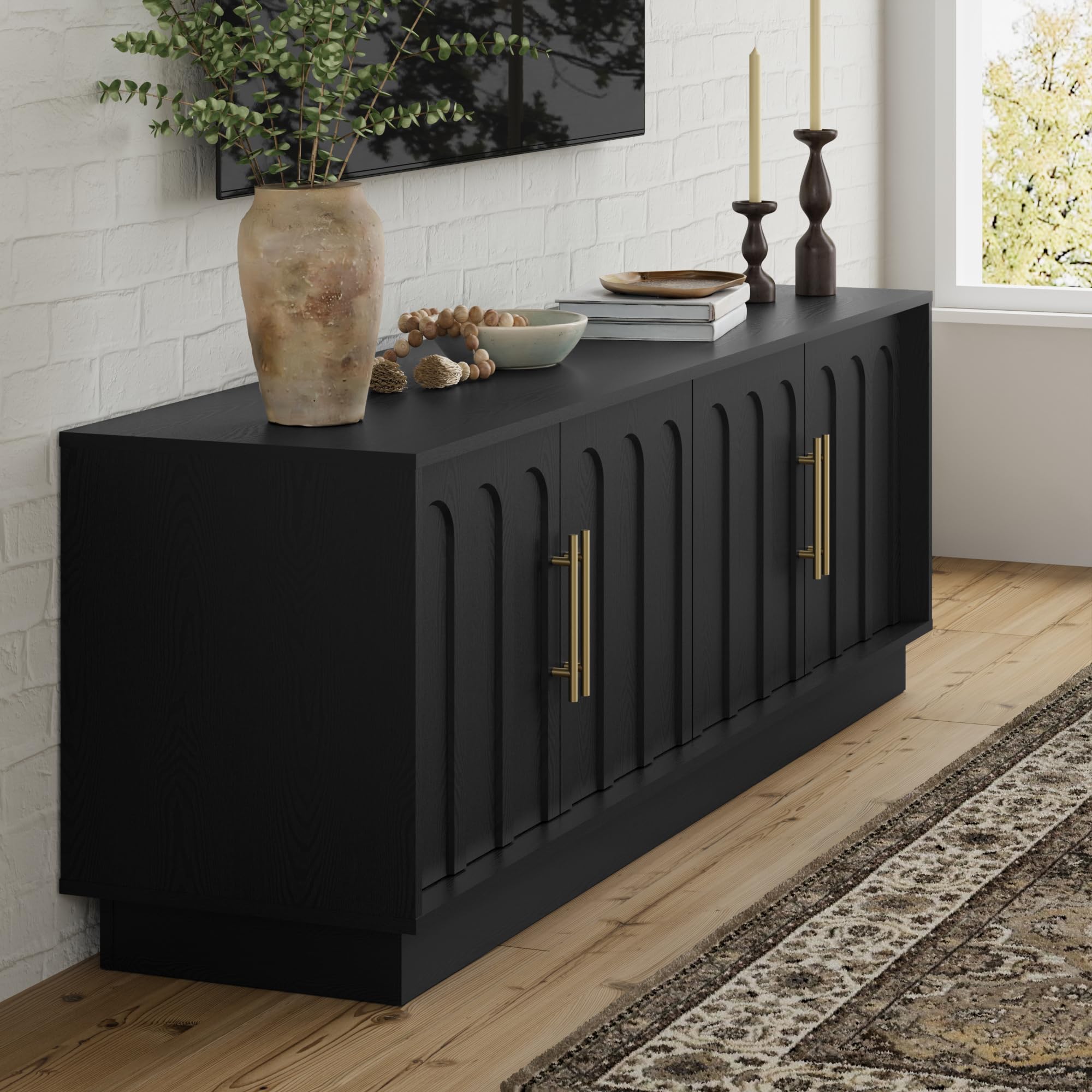 67" Modern TV Stand for 75 Inch TV with Adjustable Shelves