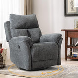 Swivel Rocker Recliner Nursery Chair, Manual Glider Rocking Recliner Chairs for Adults,