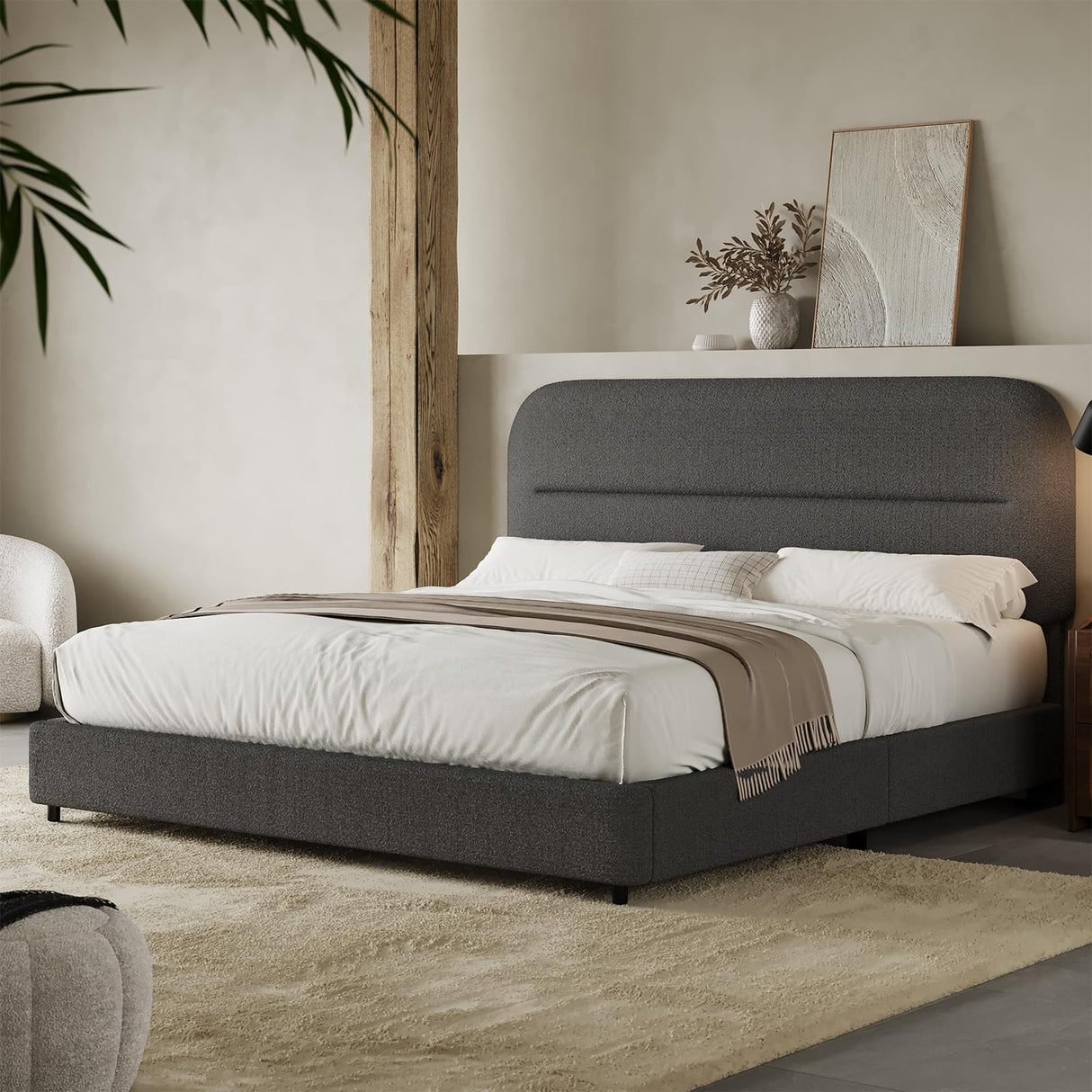 Full Size Boucle Bed Frame