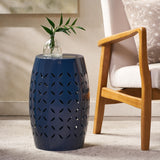 Christopher Knight Home Lilac Outdoor 12" Iron Side Table, Dark Blue - Bircata