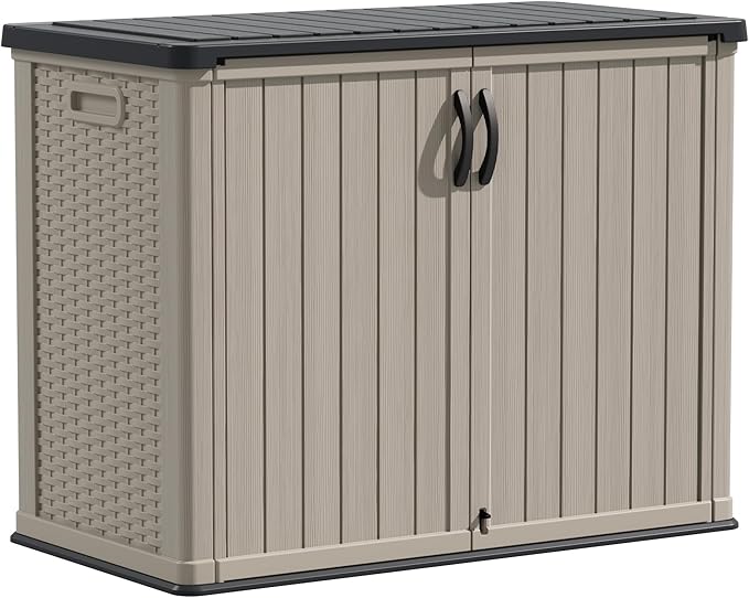 Outdoor Storage Cabinet 26 Cu Ft with Pad-Lockable Doors