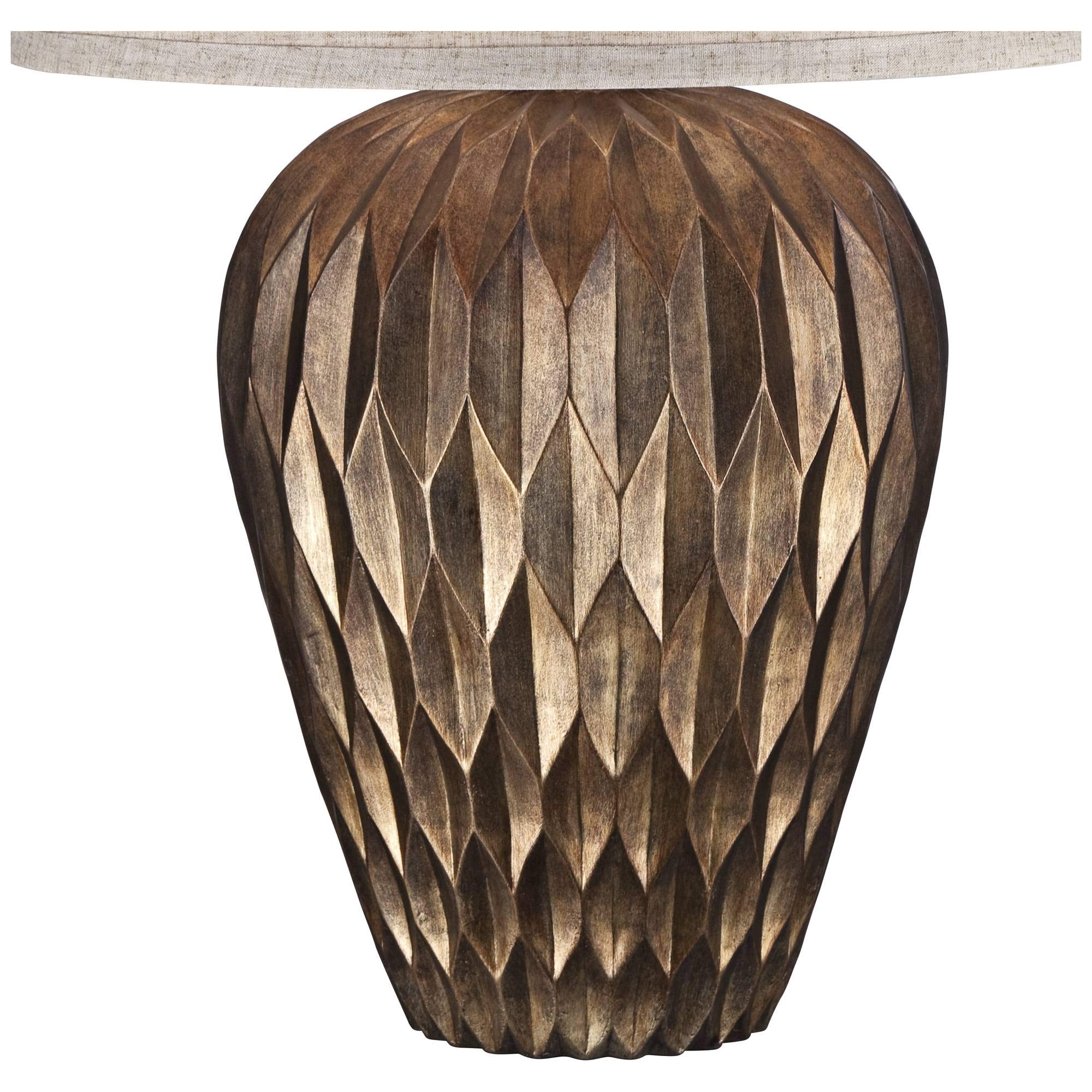 Buckhead Modern Table Lamp 28" Tall Bronze Geometric Textured Urn