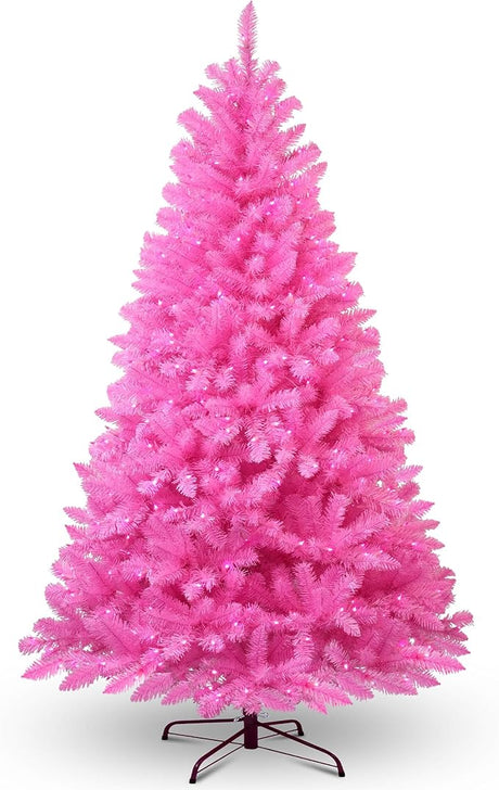 6.5ft Pre-Lit Blue Christmas Tree, Artificial Holiday Decorative Tree with UL Listed 300 Blue