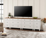 100 inch TV Stand with 9 Drawers, TV Cabinet Entertainment Center