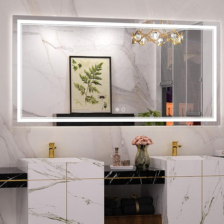 55 x 36 Inch LED Mirror Bathroom Mirror with Lights, UL Listed LED Driver,