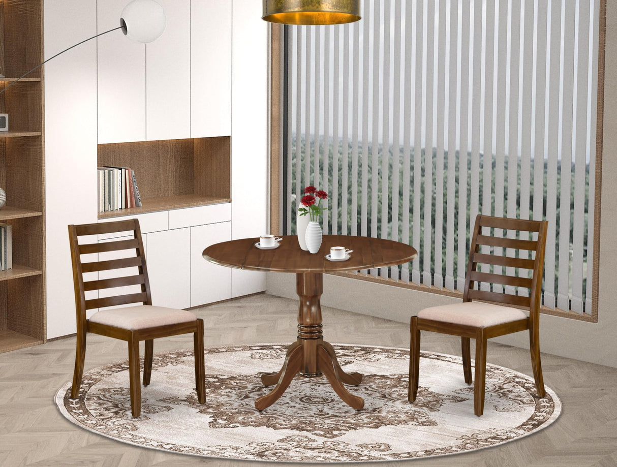 DLX13-AWA-04 3-piece Modern set includes a Round Kitchen Table and 2 Light